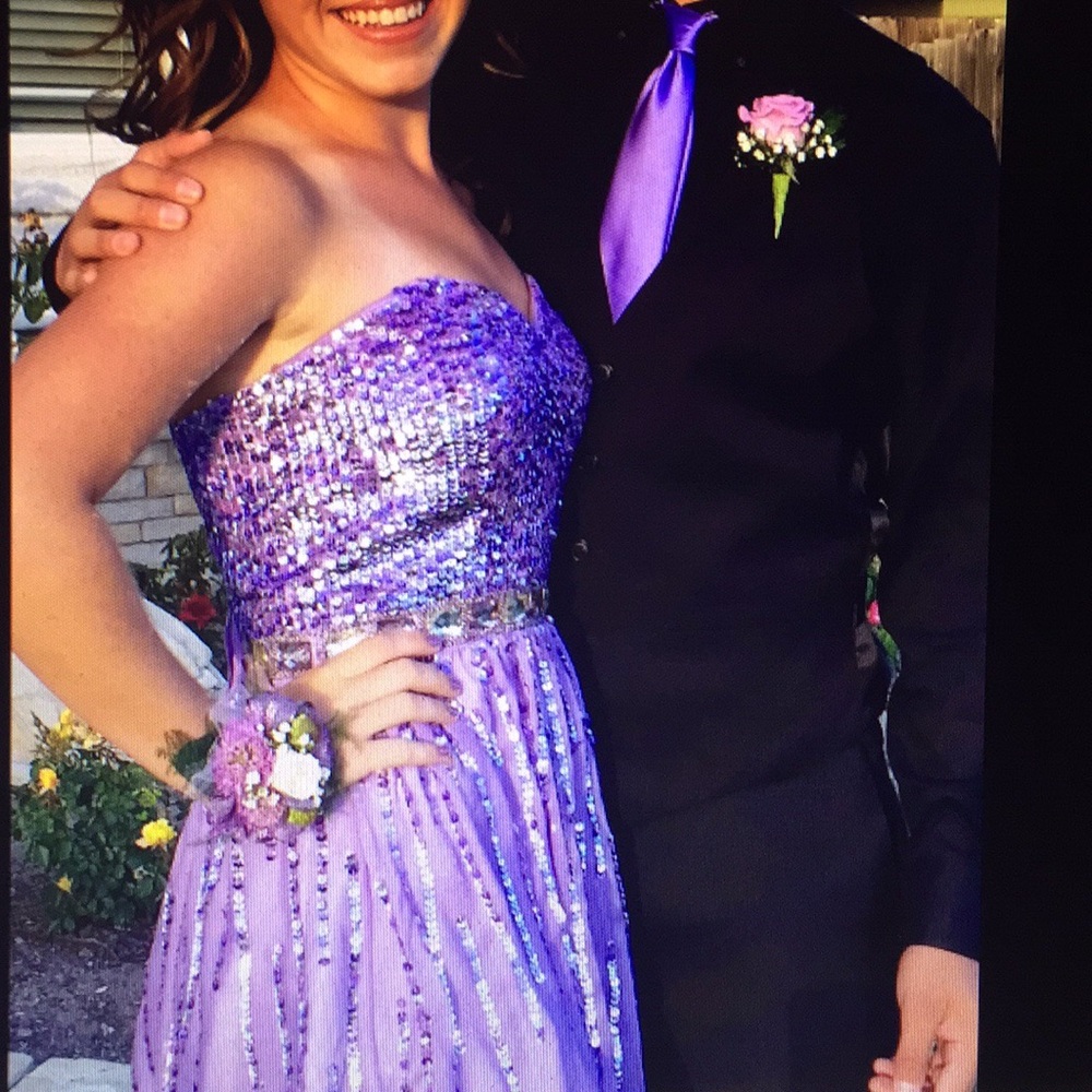 Lavender homecoming/prom sequined dress